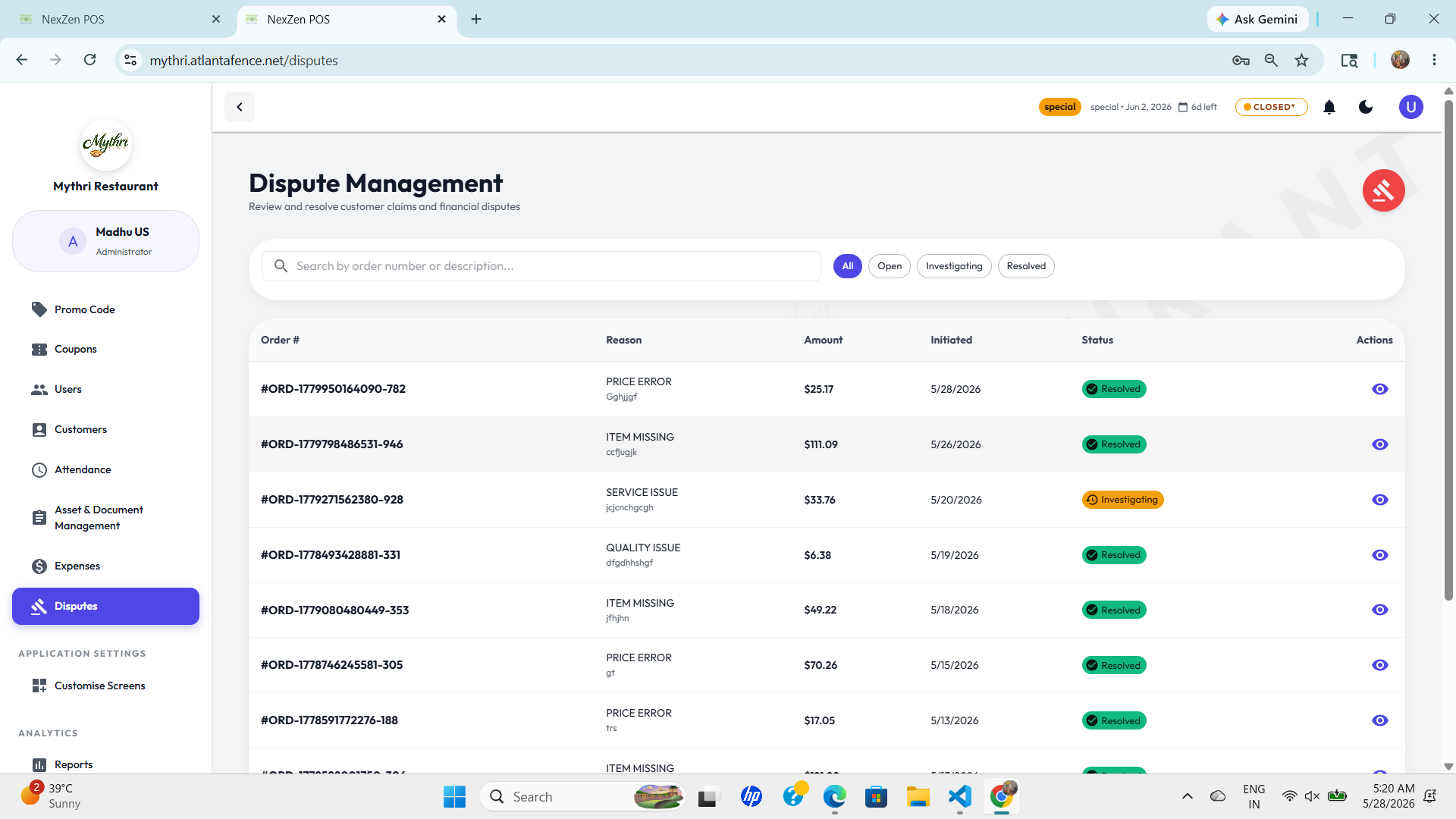 Dispute Management Overview