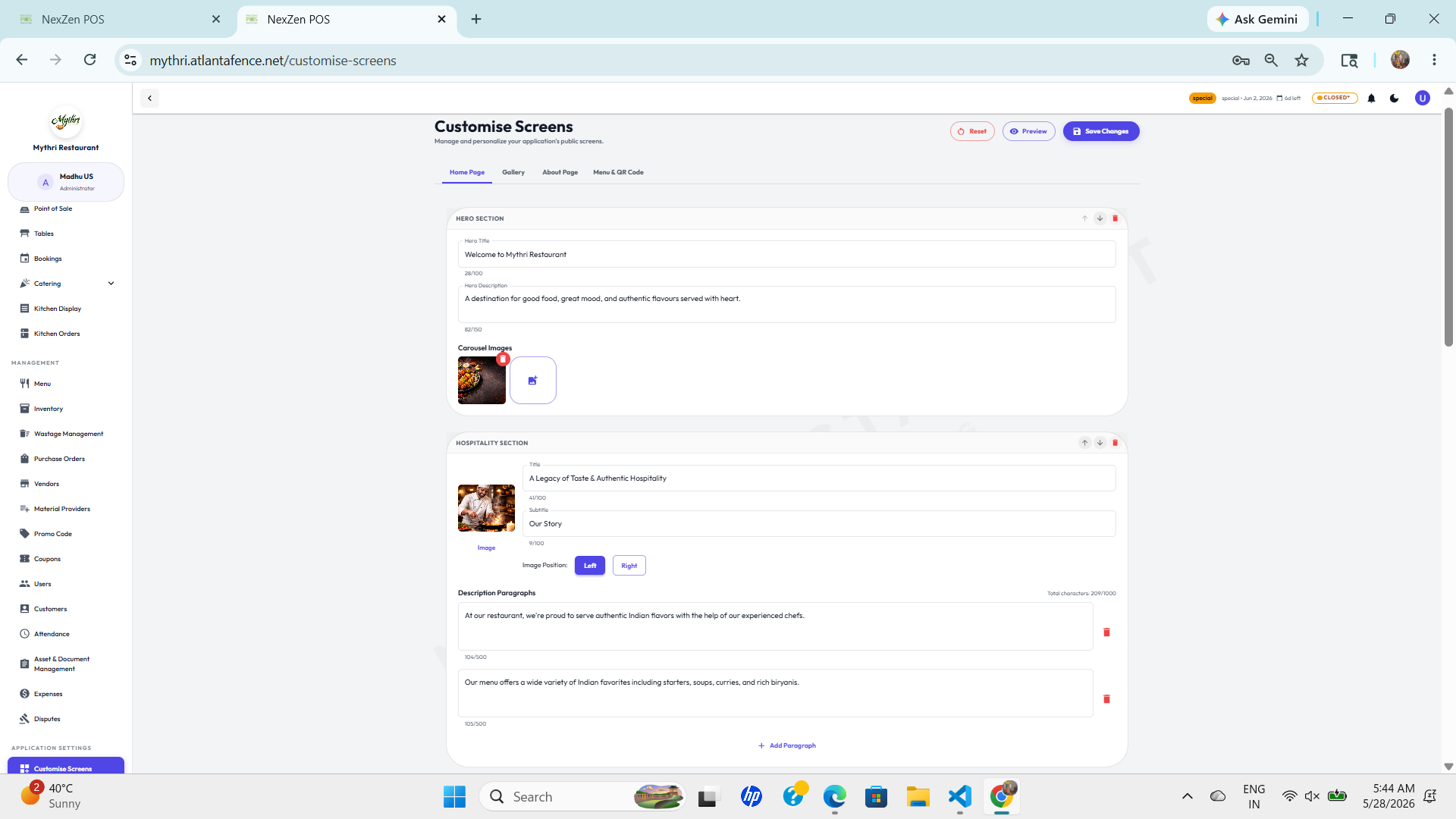Customise Screens Overview
