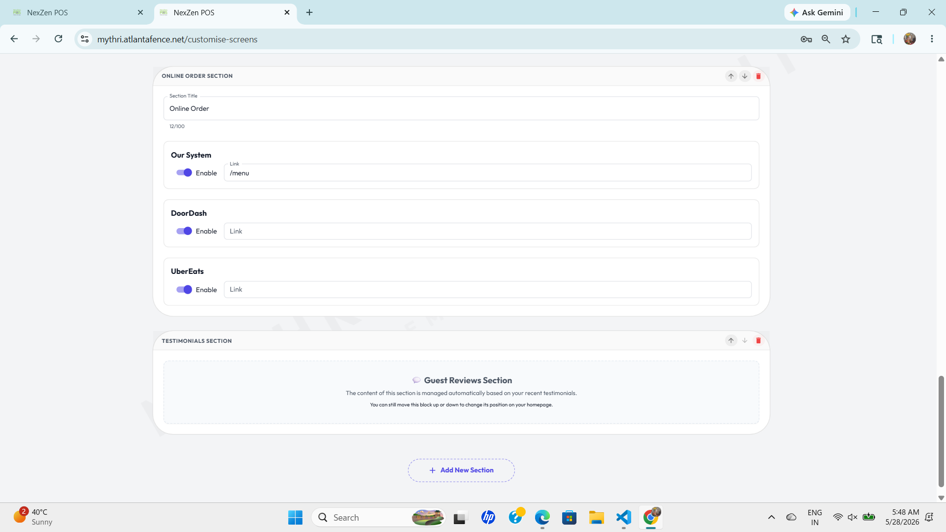 customise screens overview