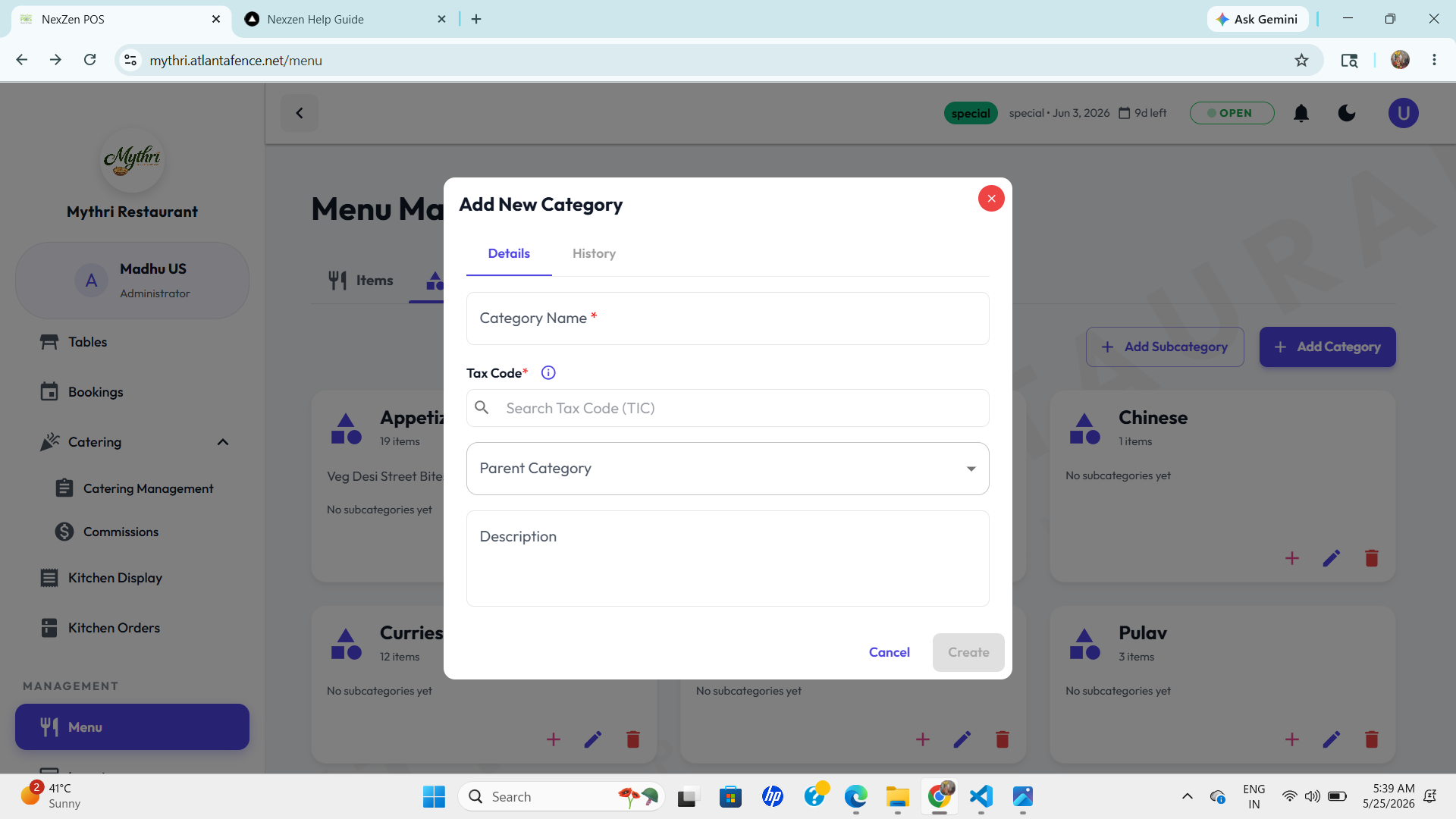 Add New Category Modal