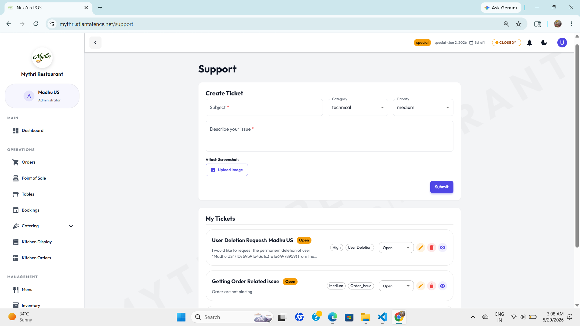 Super Admin Support Ticket Dashboard